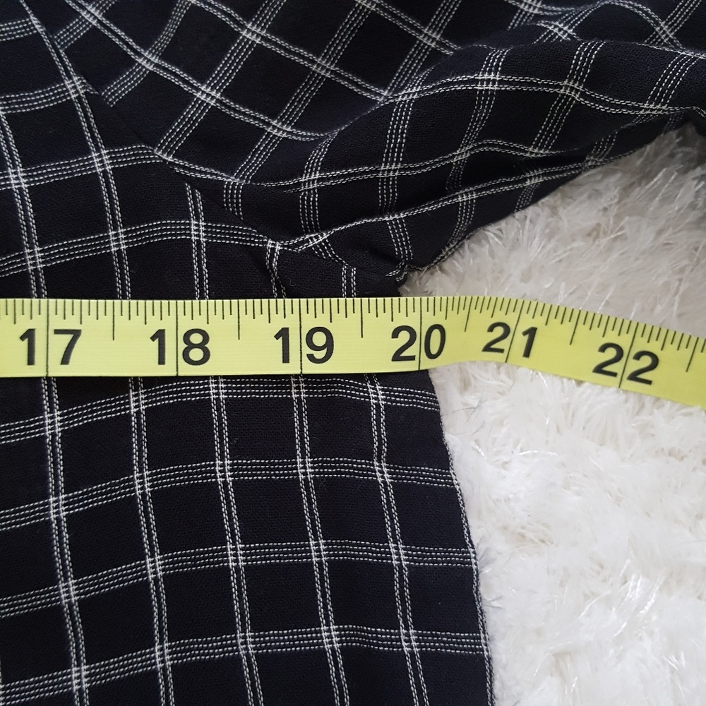 Madewell Black Ivory Plaid Off The Shoulder Top - Picture 7 of 8